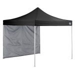 Backyard Pro Courtyard Series 10' x 10' Black Straight Leg Aluminum Instant Pop Up Canopy Tent and Wall Kit