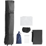 Backyard Pro Courtyard Series 10' x 10' Black Straight Leg Aluminum Instant Pop Up Canopy Tent and Wall Kit