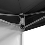 Backyard Pro Courtyard Series 10' x 10' Black Straight Leg Aluminum Instant Pop Up Canopy Tent and Wall Kit