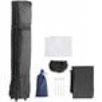 Backyard Pro Courtyard Series 10' x 10' Black Straight Leg Aluminum Instant Pop Up Canopy Tent and Wall Kit