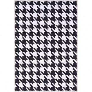 Abani Parker Collection 4' x 6' Cream / Black Contemporary Geometric Houndstooth Area Rug