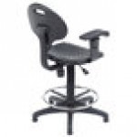 National Public Seating 6722HB-A Kangaroo Swivel Industrial Stool with Foot Ring and Arms National Public Seating 6722HB-A Kangaroo Swivel Industrial Stool with Foot Ring and Arms