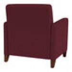 Lesro Ravenna Open House Wine Fabric Oversized Guest Arm Chair with Walnut Wood Legs