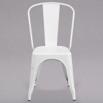 Flash Furniture CH-31230-WH-GG White Stackable Galvanized Steel Chair with Vertical Slat Back and Drain Hole Seat