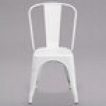 Flash Furniture CH-31230-WH-GG White Stackable Galvanized Steel Chair with Vertical Slat Back and Drain Hole Seat