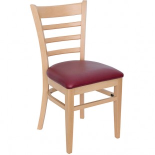 BFM Seating Berkeley Natural Beechwood Ladder Back Side Chair with 2