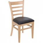 BFM Seating Berkeley Natural Beechwood Ladder Back Side Chair with 2