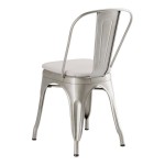 Lancaster Table & Seating Alloy Silver Indoor Cafe Chair with Gray Fabric Magnetic Cushion Lancaster Table & Seating Alloy Silver Indoor Cafe Chair with Gray Fabric Magnetic Cushion