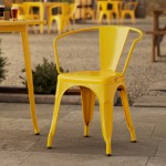 Lancaster Table & Seating Alloy Citrine Yellow Outdoor Arm Chair Lancaster Table & Seating Alloy Citrine Yellow Outdoor Arm Chair