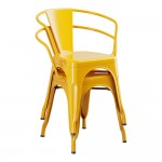 Lancaster Table & Seating Alloy Citrine Yellow Outdoor Arm Chair Lancaster Table & Seating Alloy Citrine Yellow Outdoor Arm Chair