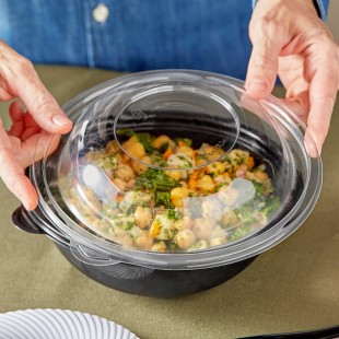 Visions Clear PET Plastic Dome Lid for 24 and 32 oz. Round Bowls - 100/Case Visions Clear PET Plastic Dome Lid for 24 and 32 oz. Round Bowls - 100/Case