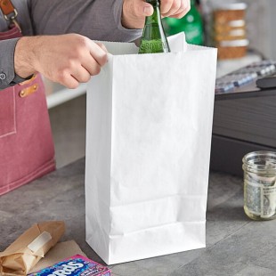 Choice 16 lb. White Paper Customizable Bag - 500/Case