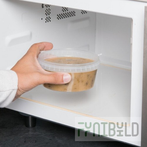Placon 12 oz. Clear Tamper Resistant Tamper-Evident Safe Lock Deli Container - 500/Case
