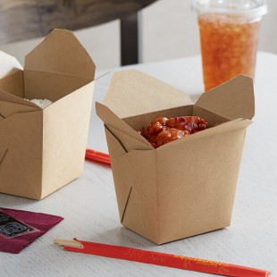 Emperor's Select 32 oz. Kraft Microwavable Paper Take-Out Container - 450/Case