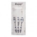 Dinex Black Enjoy Paper Cutlery Caddy with Napkin - 520/Case Dinex Black Enjoy Paper Cutlery Caddy with Napkin - 520/Case