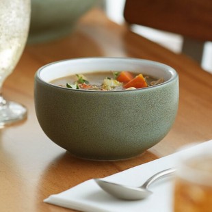 Acopa Embers 13 oz. Moss Green Matte Stoneware Bowl - Sample Acopa Embers 13 oz. Moss Green Matte Stoneware Bowl - Sample