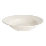 Acopa 10 oz. Ivory (American White) Wide Rim Rolled Edge Stoneware Soup Bowl - Sample Acopa 10 oz. Ivory (American White) Wide Rim Rolled Edge Stoneware Soup Bowl - Sample