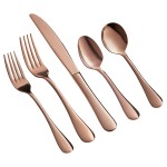 Acopa Vernon Rose Gold 18/0 Stainless Steel Heavy Weight Flatware 5 Piece Set - Sample