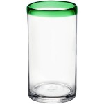 Acopa Tropic 16 oz. Cooler Glass with Green Rim - Sample Acopa Tropic 16 oz. Cooler Glass with Green Rim - Sample