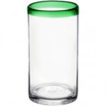 Acopa Tropic 16 oz. Cooler Glass with Green Rim - Sample Acopa Tropic 16 oz. Cooler Glass with Green Rim - Sample