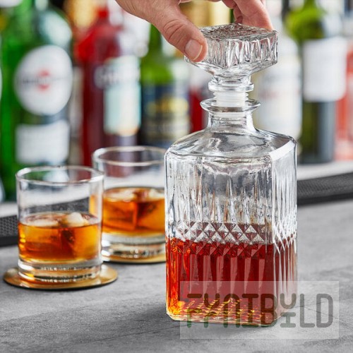 Acopa 37 oz. Cut Glass Whiskey Decanter