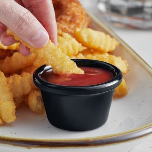 Acopa 1.5 oz. Black Smooth Melamine Ramekin - 12/Case Acopa 1.5 oz. Black Smooth Melamine Ramekin - 12/Case