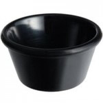 Acopa 1.5 oz. Black Smooth Melamine Ramekin - 12/Case
