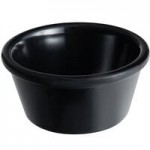 Acopa 1.5 oz. Black Smooth Melamine Ramekin - 12/Case