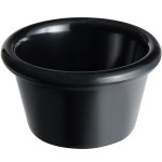 Acopa 1.5 oz. Black Smooth Melamine Ramekin - 12/Case