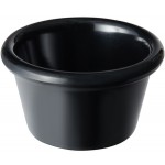 Acopa 1.5 oz. Black Smooth Melamine Ramekin - 12/Case