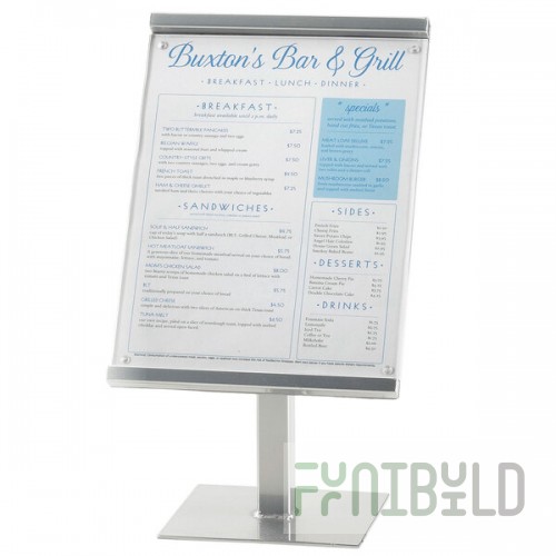 Cal-Mil 1153-15-74 One by One Silver Metal Magnetic Sign Display - 8 1/2