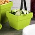 TableCraft CW1460LG 1.5 Qt. Lime Green Cast Aluminum Square Condiment Bowl