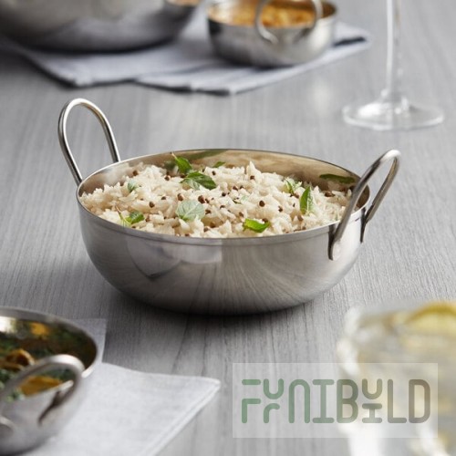 Vollrath 59751 40 oz. Shallow Stainless Steel Balti Dish - 7