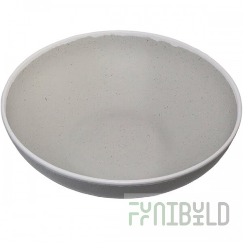 GET B-350-DVG Pottery Market 10 Qt. Glazed Gray Melamine Bowl with White Trim - 3/Case
