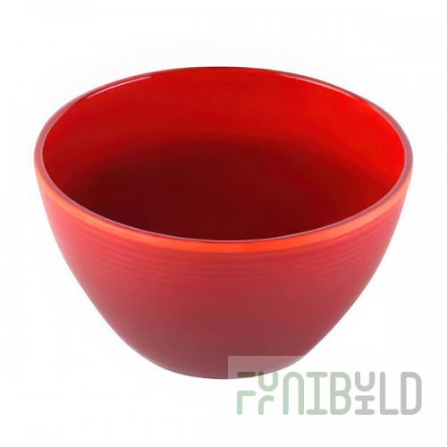 Elite Global Solutions Maya 15 oz. Red Reactive Glaze Round Melamine Bowl - 6/Case