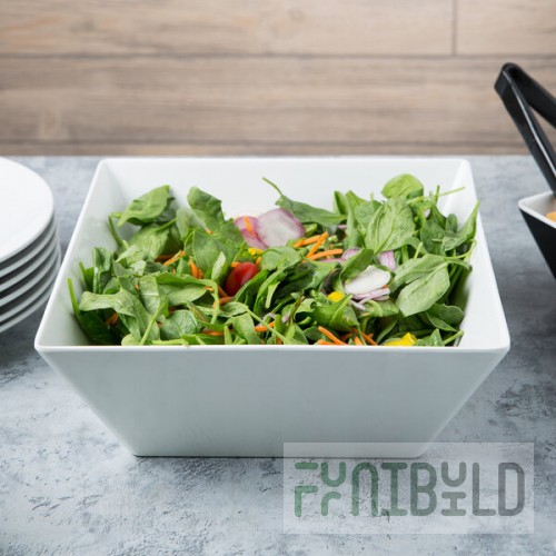 Vollrath V22204 6.5 Qt. White Extra-Large Square Melamine Bowl