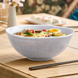 Acopa Cavern 48 oz. Light Gray Round Melamine Bowl - 12/Case Acopa Cavern 48 oz. Light Gray Round Melamine Bowl - 12/Case