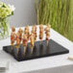 Acopa Mesa 120 Hole Black Wood Skewer / Cake Pop Holder
