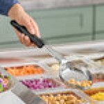 Vollrath 6422620 Jacob's Pride® 6 oz. Black Perforated Oval Spoodle® Portion Spoon