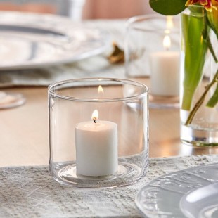 Acopa 12.5 oz. Cylindrical Glass Candle / Votive Holder - 12/Case