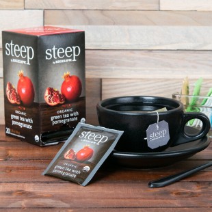Steep By Bigelow Organic Green Tea with Pomegranate Tea Bags - 120/Case Steep By Bigelow Organic Green Tea with Pomegranate Tea Bags - 120/Case