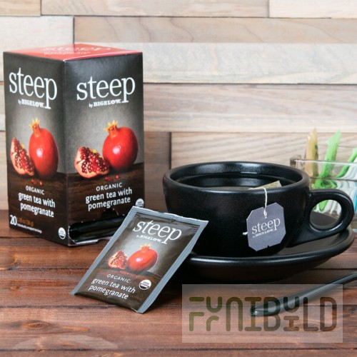 Steep By Bigelow Organic Green Tea with Pomegranate Tea Bags - 120/Case