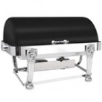 Eastern Tabletop 3114LH-SS Lionhead 8 Qt. Rectangular Stainless Steel Roll Top Induction / Traditional Chafer