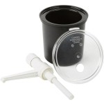 Cambro 1.7 Qt. Black Insulated ColdFest Condiment Dispenser Kit with Fixed Nozzle Pump and Cover