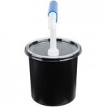 Cambro 1.7 Qt. Black Insulated ColdFest Condiment Dispenser Kit with Fixed Nozzle Pump and Cover