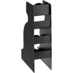 ServSense Black 6-Section Vertical Countertop Condiment Organizer with Header Decals - 5 1/8
