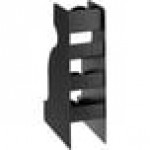 ServSense Black 6-Section Vertical Countertop Condiment Organizer with Header Decals - 5 1/8