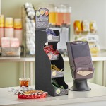 ServSense Black 6-Section Vertical Countertop Condiment Organizer with Header Decals - 5 1/8