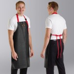 CrewSafe Red Hot 32 Mil Black / Red Heavy Weight Vinyl Dishwasher Apron - 35