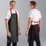 CrewSafe Red Hot 32 Mil Black / Red Heavy Weight Vinyl Dishwasher Apron - 35